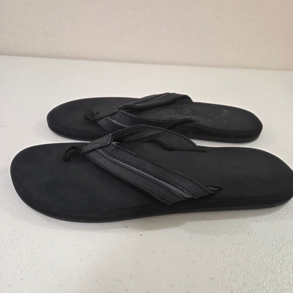 Flojos Mens Black Cushioned Thong Flip Flop Sandals Size 11 Insole Length